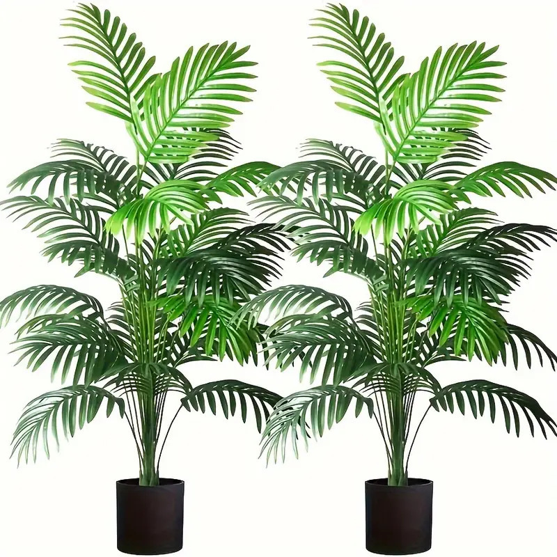 Succulent Set - Künstliche Pflanzen mit 24 Blättern, Areca-Palmen,