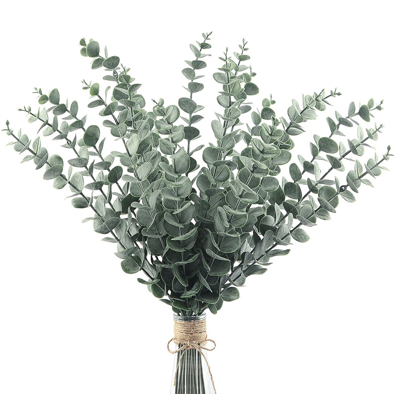 Fiddle Leaf Fig - 20 Stück künstliche Eukalyptus-Stiele, Blätter, grüne