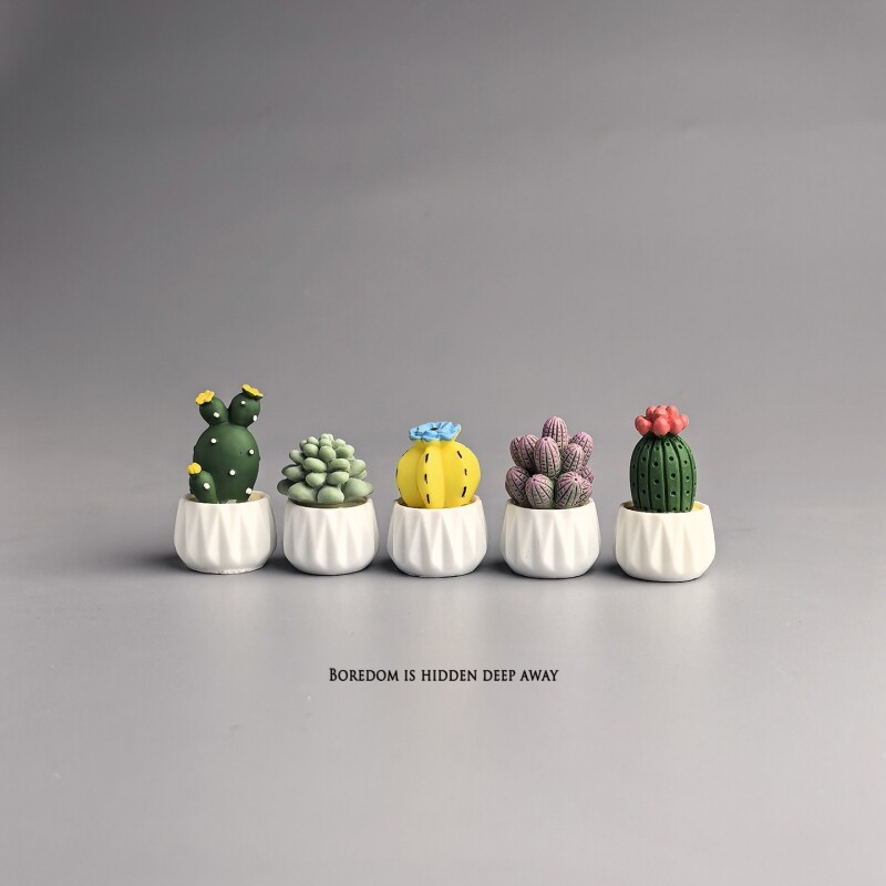 Succulent Set - Topfkaktus Sukkulente Mini-Arbeitsplatz Büro-Schreibtisch-Deko Niedliche Emotionale